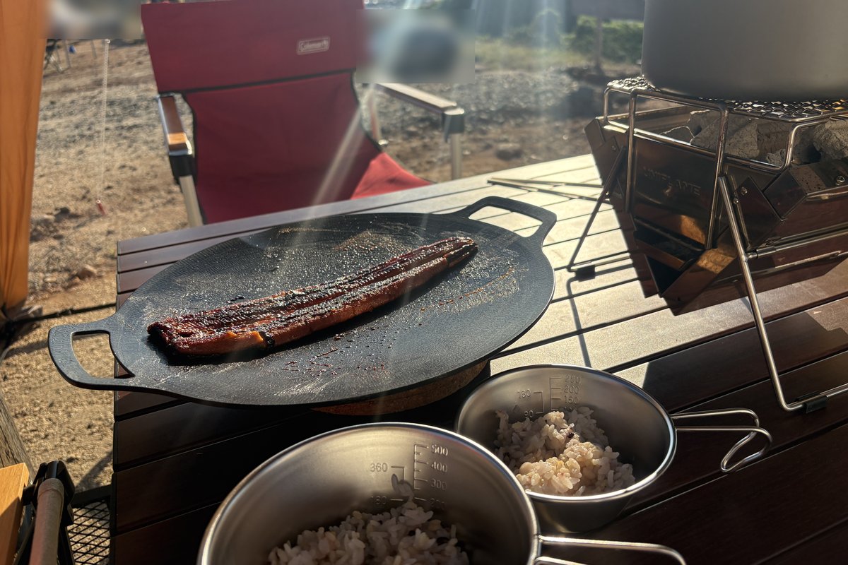 マルチグリドルで焼いたうなぎ